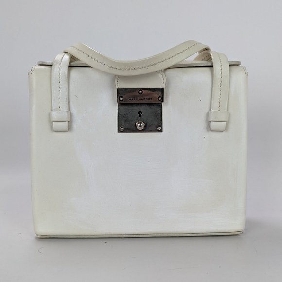 Marc Jacobs Handbags - Marc Jacobs Padlock White Leather Box Handbag